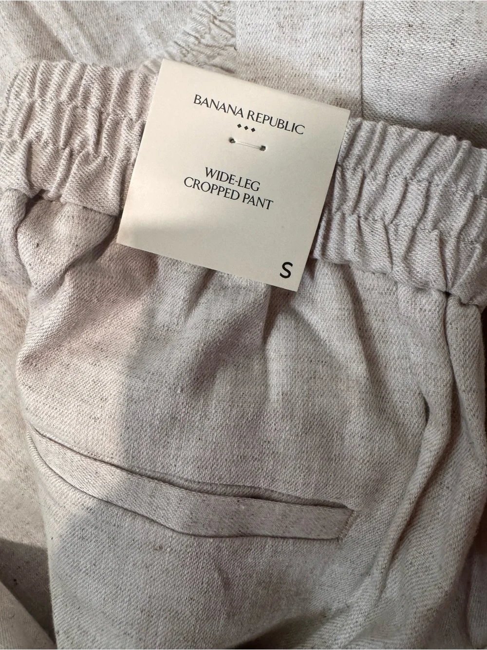 NWT BR Wide-Leg Linen Blend Crop Pants